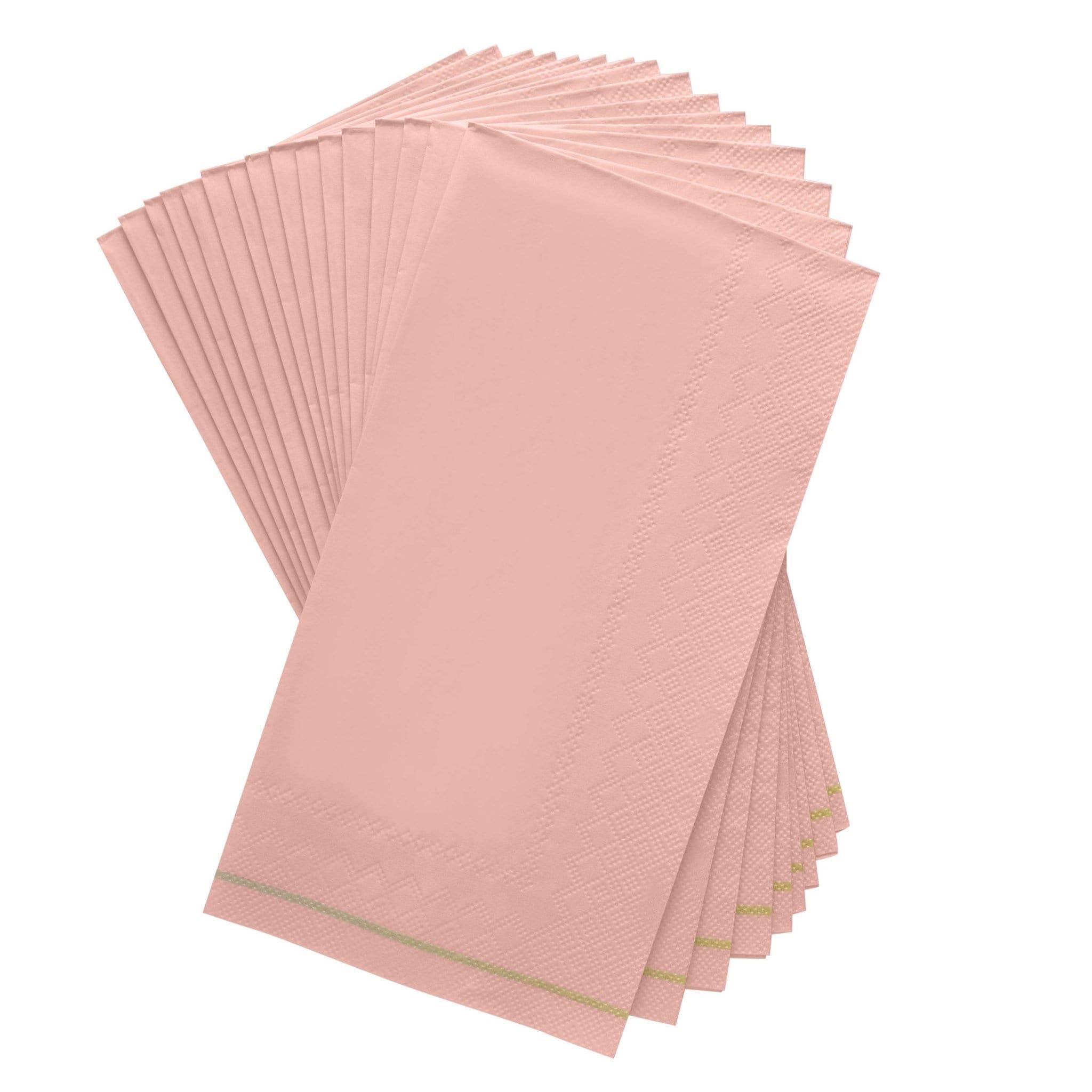 Luxe Party - Wholesale Disposable Napkin - Coral with Gold Stripe Guest Paper Napkins | 16 Napkins1
