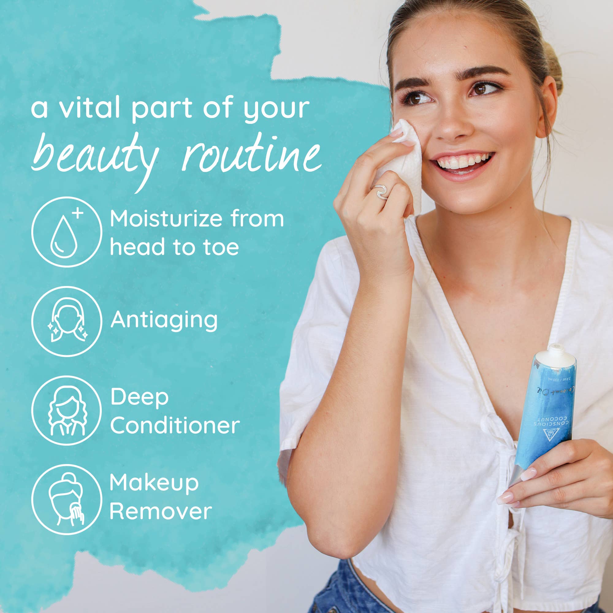 Conscious Coconut - Wholesale Bath/Body Oil - Coconut Oil 3.4 oz Travel-Ready Tube4