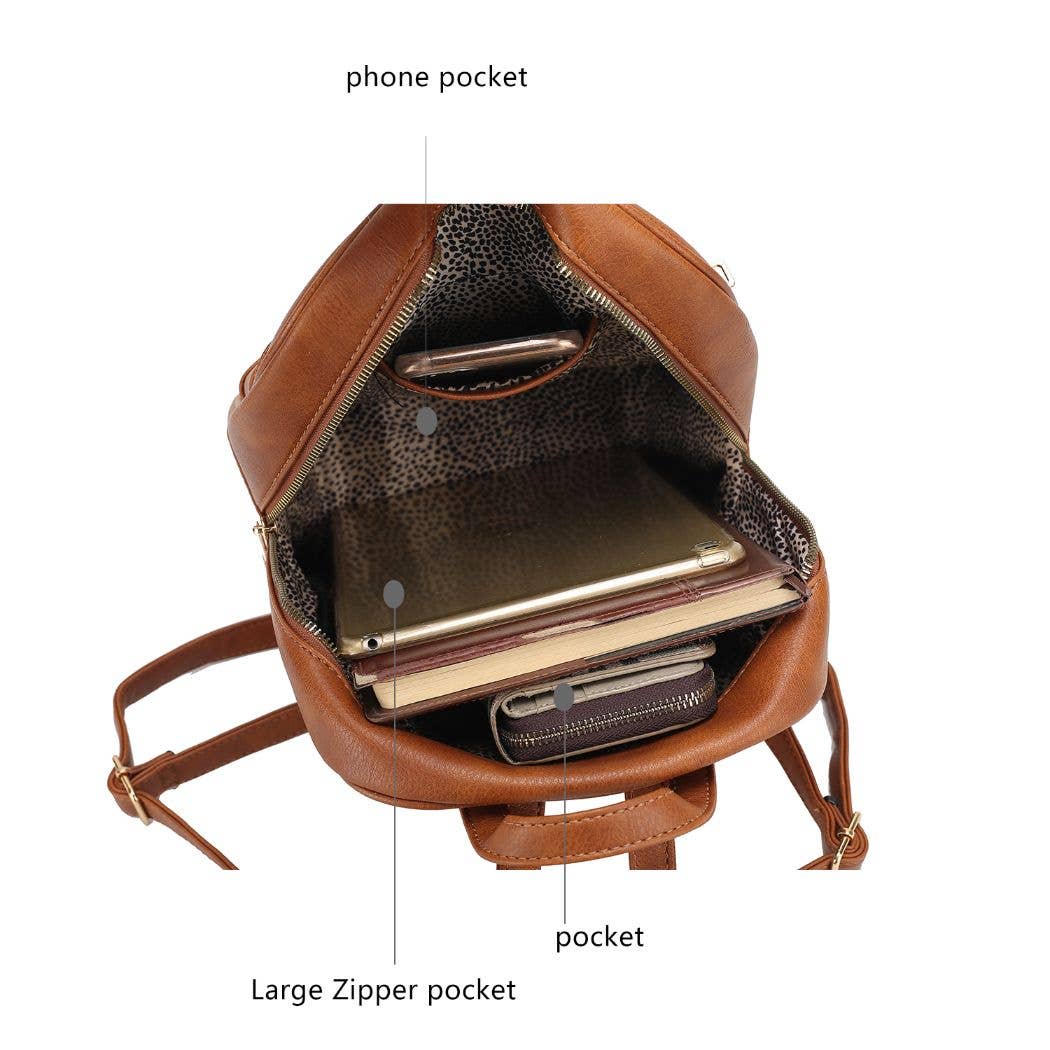 MKF Collection – Engroshandel Rygsæk - Dame – Roxane Vegan Læder Kvinders Rygsæk og Wristlet Pouch- 37