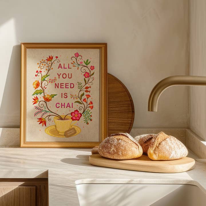 Print Indian Inspired wall art | Handmade | Chai tea lover for wholesale by Alphonsostudio