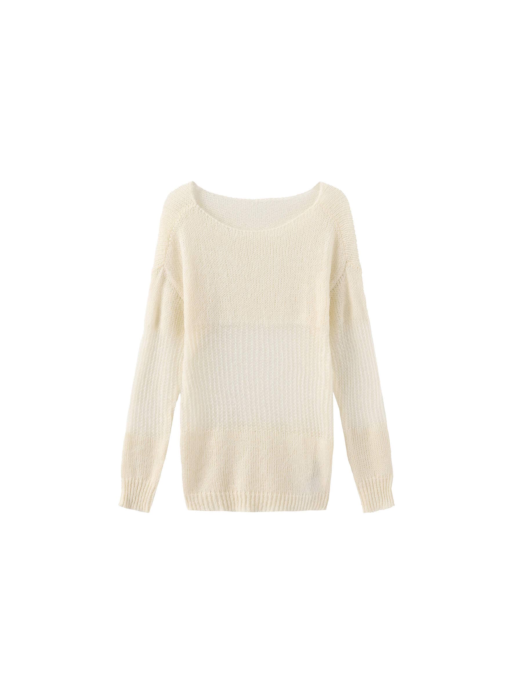 CUBIC - Vendita all'ingrosso Maglione tricot - Donna - Maglione a maniche lunghe con scollo asimmetrico e effetto sovrapposto0