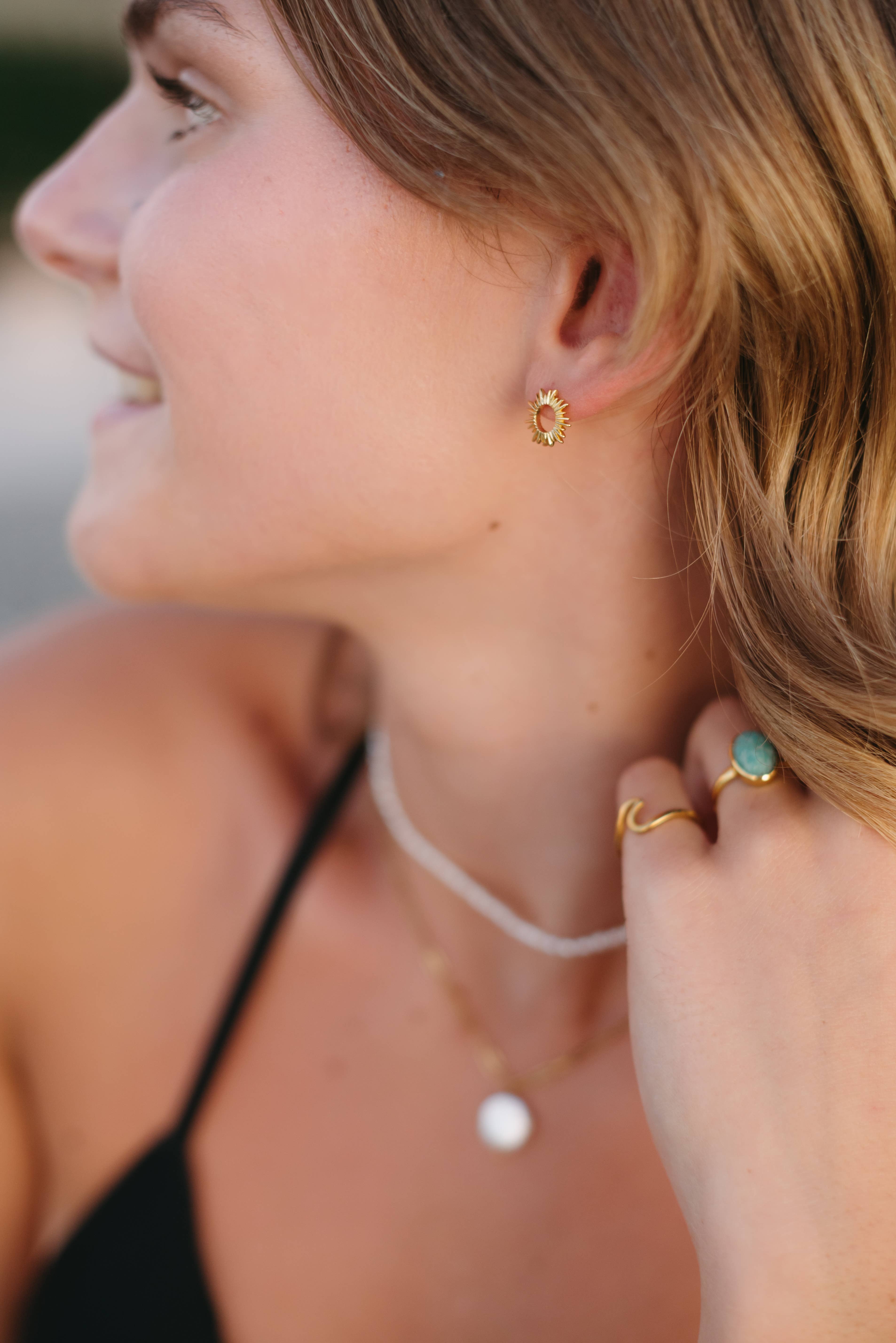 Lumi + Sol - Wholesale Stud/Post Earrings - Sun Circle Earrings1