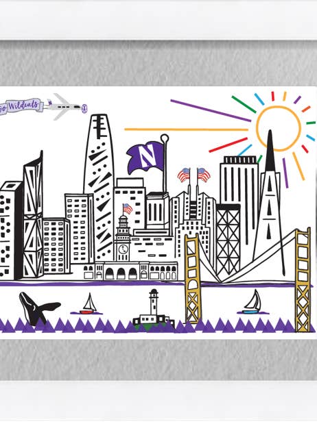 Nordvästra, Mighty San Fran (Grå) - Väggtryck för wholesale av Mighty Violet Design