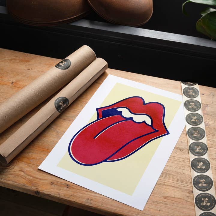 Ink & Drop - Wholesale Art Print - Rock Lips Tongue Print5