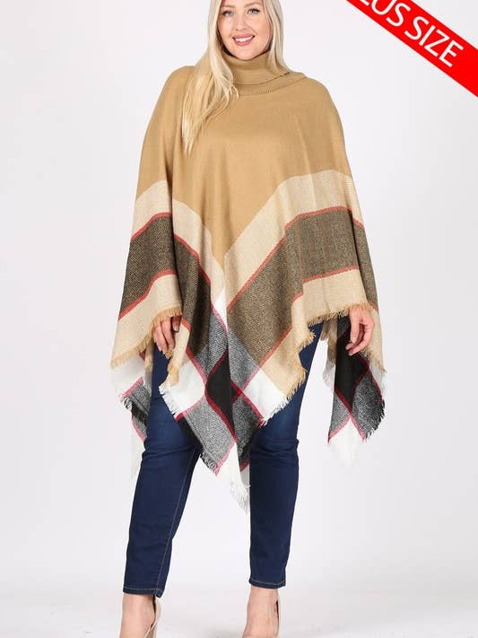 Poncho à col roulé GRANDE TAILLE pour la vente par Bagel