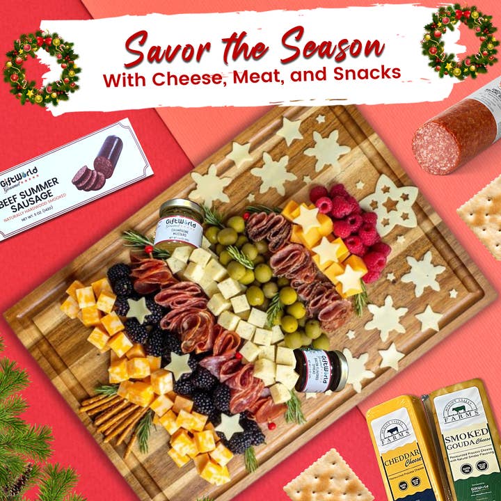 GiftWorld - Wholesale Food Gift Basket - GiftWorld Ultimate Christmas Meat and Cheese Gift Baskets