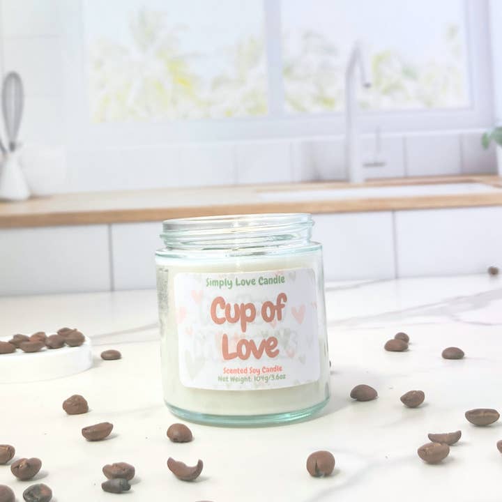 Simply Love Candle - Wholesale Jar/Filled Candle - Coffee 3.6 oz Candle | Soy Candle in Glass Jar with Lid6