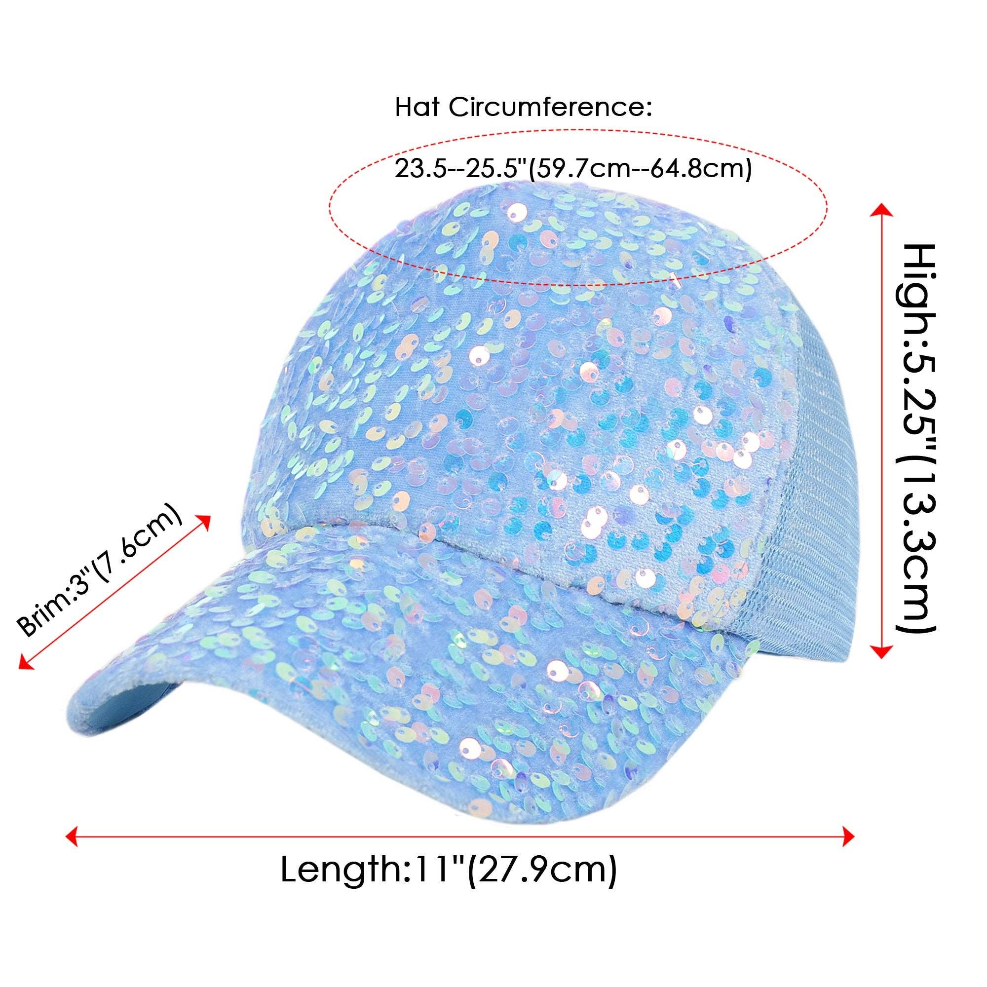 AK Brand - Wholesale Ponytail Cap - Women's - Women's Sparkly Sequin Baseball Cap Messy Low Bun Ponycap11