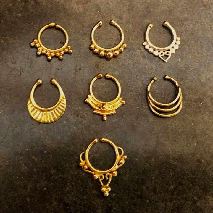 Gold Plated Fake Septum Ring / Faux Septum Jewelry for wholesale by JAYA MOKSHA