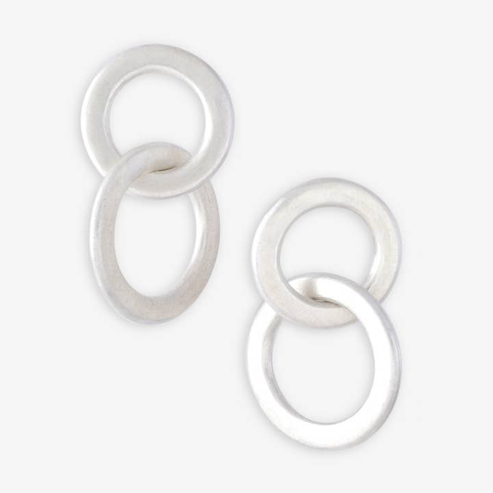 Orecchini pendenti Double Lock Circle per la vendita all'ingrosso da parte di Golden Horn Jewellery