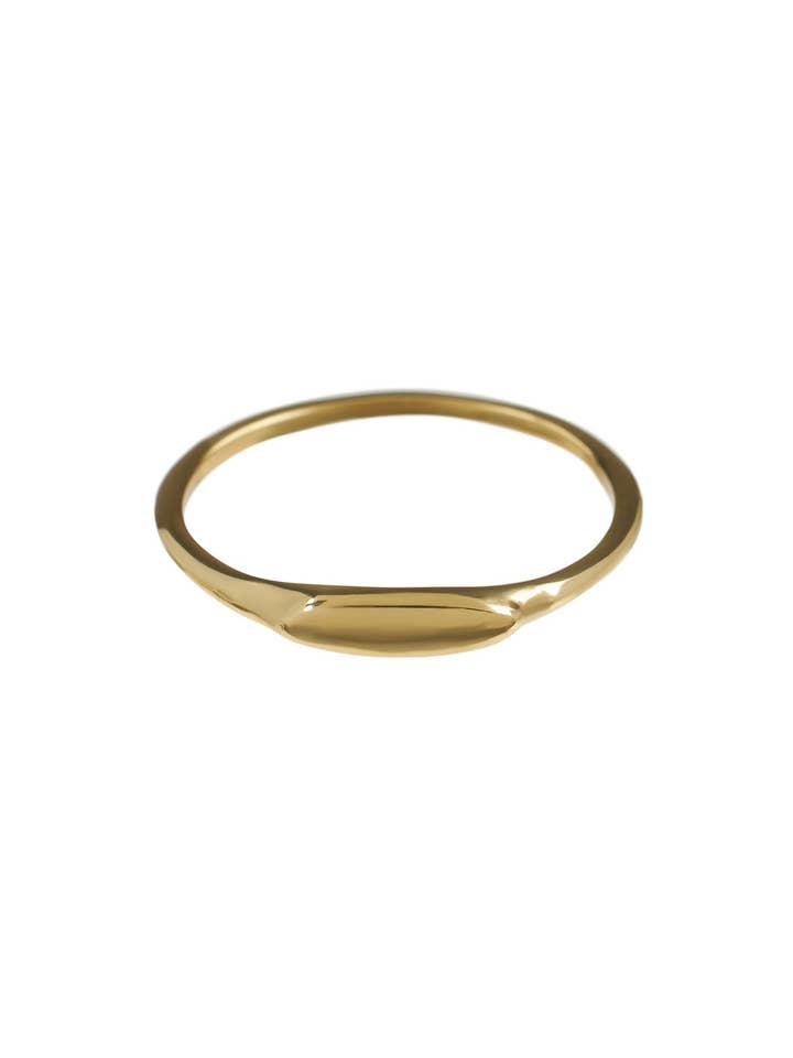 Brass tiny signet ring, size 46 voor wholesale door XZOTA