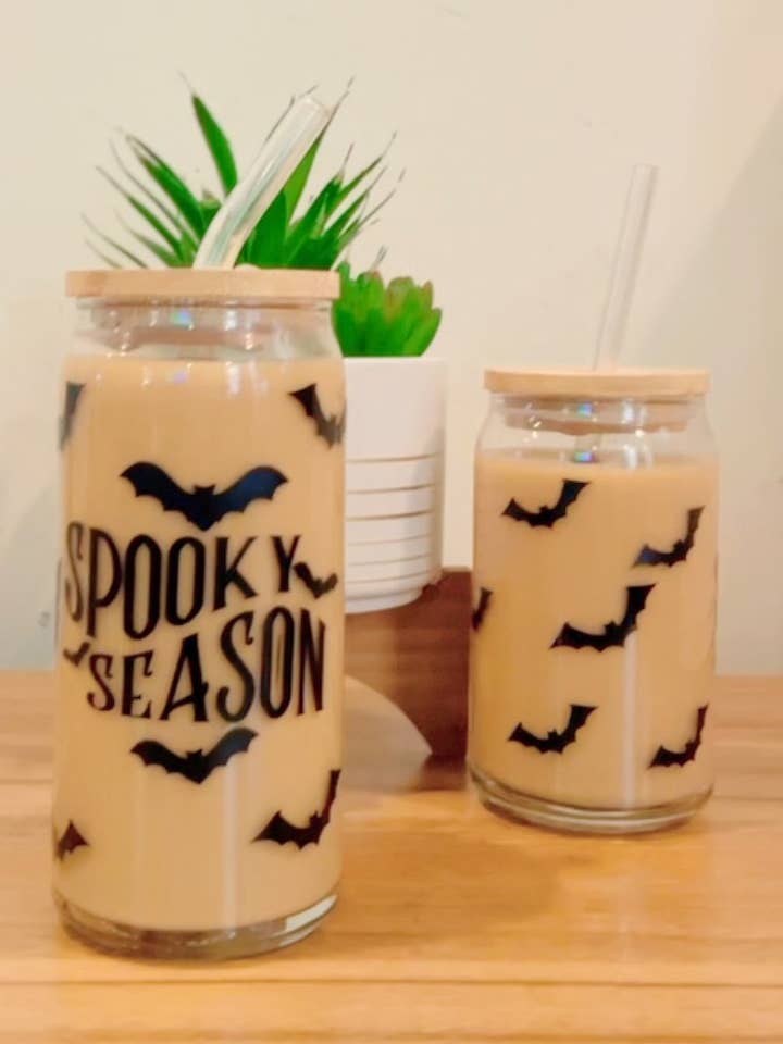 20 oz spöklik säsong kan glas för wholesale av Pink pretty designs