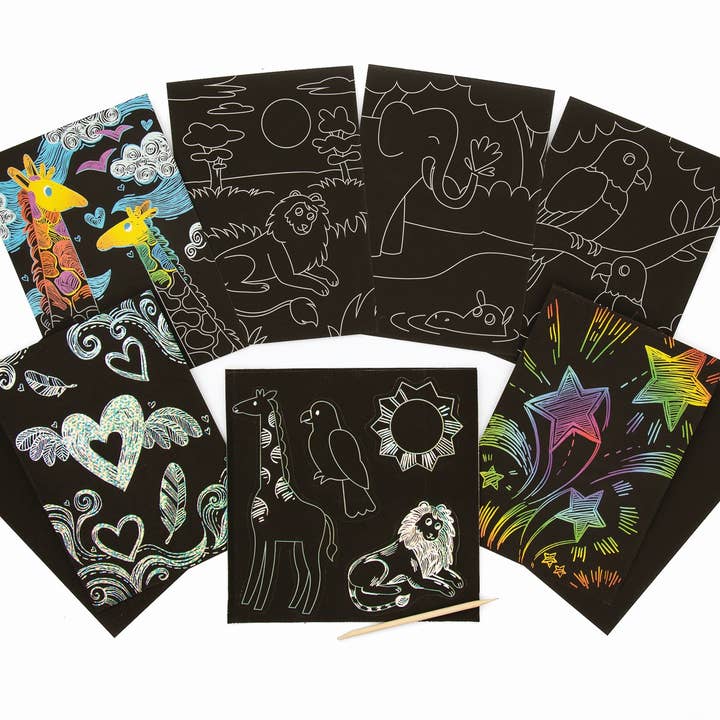 OOLY - Wholesale DIY craft kit – Child - Scratch & Scribble: Ocean Life (10 PC Set)2