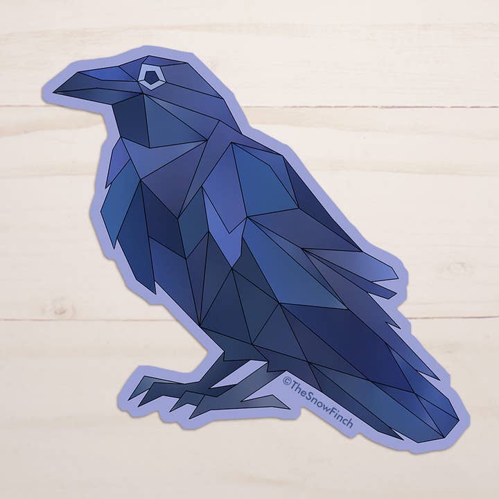 Geometrischer Rabenaufkleber | Wasserdichtes Vinyl für den Großhandel von The Snow Finch