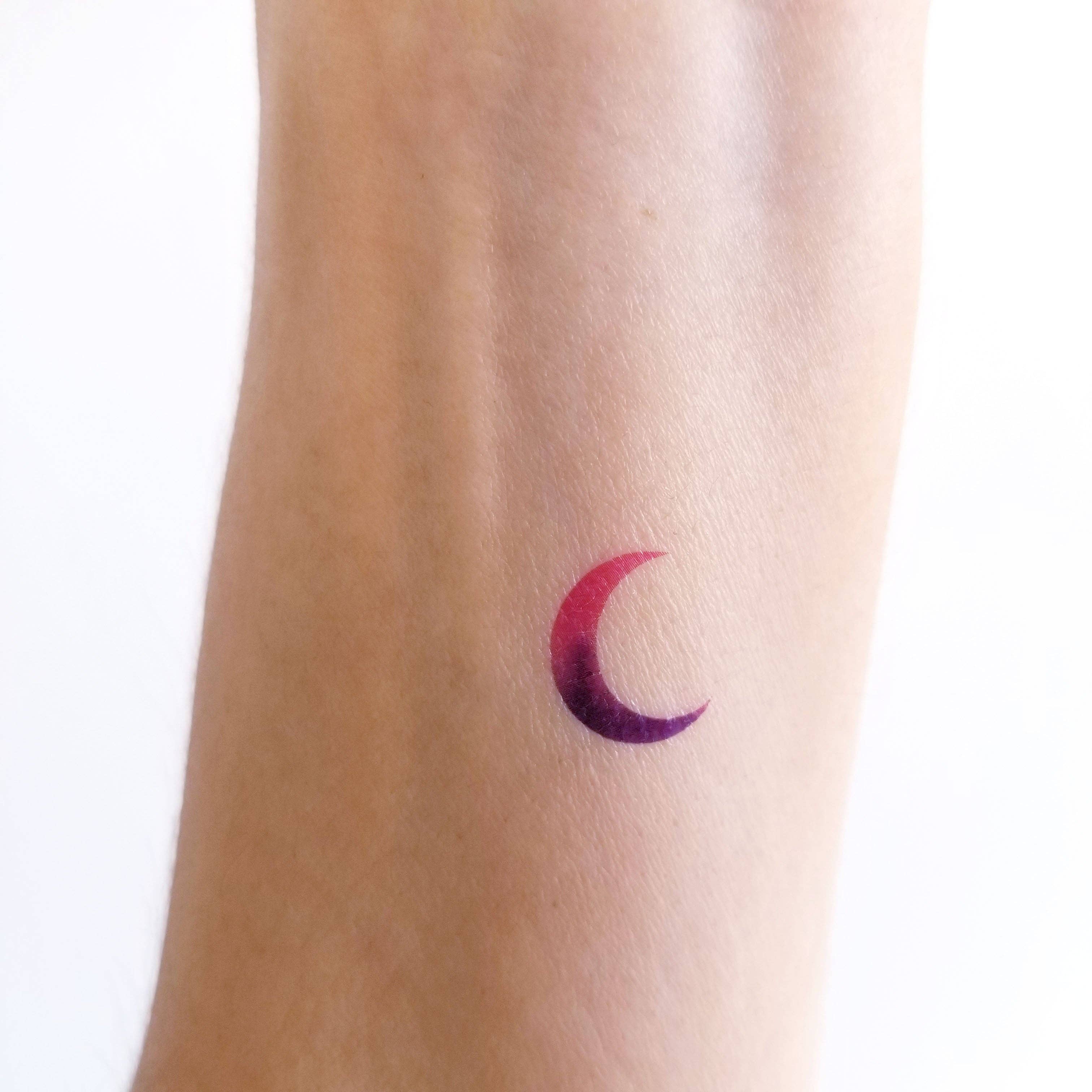 encredelicate - Wholesale Temporary Tattoo - Watercolor moon temporary tattoo0