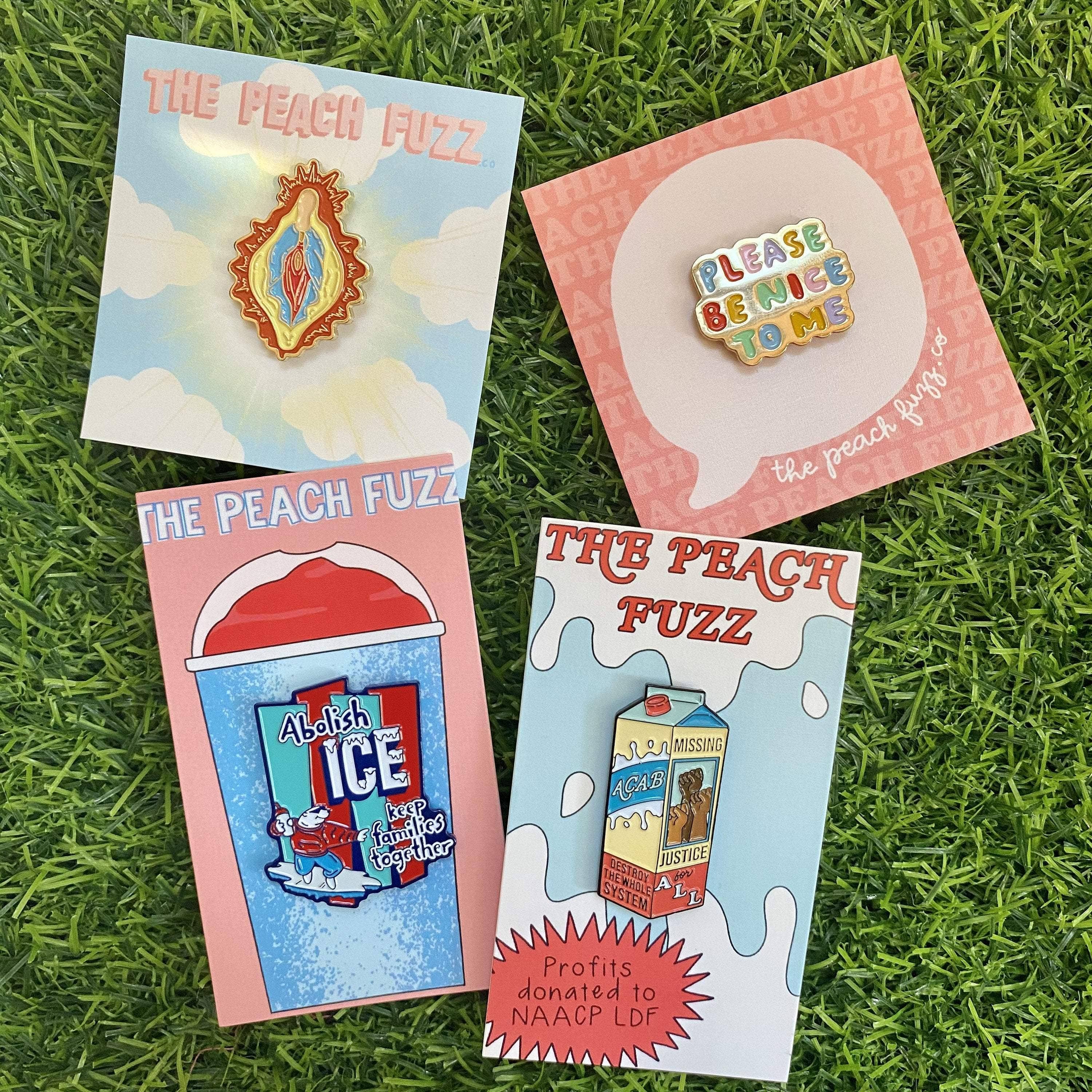 The Peach Fuzz - Wholesale Lapel Pin/Button - Please Be Nice To Me Enamel Pin12