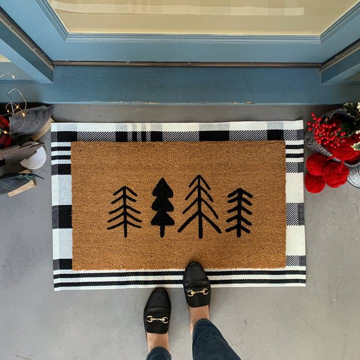 Nickel Designs Doormats - Wholesale Door Mat - Modern Trees Rustic Winter Doormat1