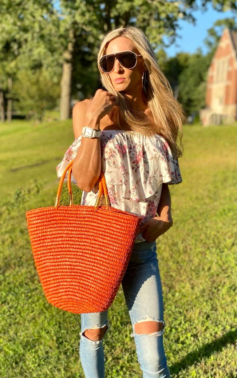 Chloe Alexis - Vente Tote bag – femme - The Cora - Sac fourre-tout Tangerine1