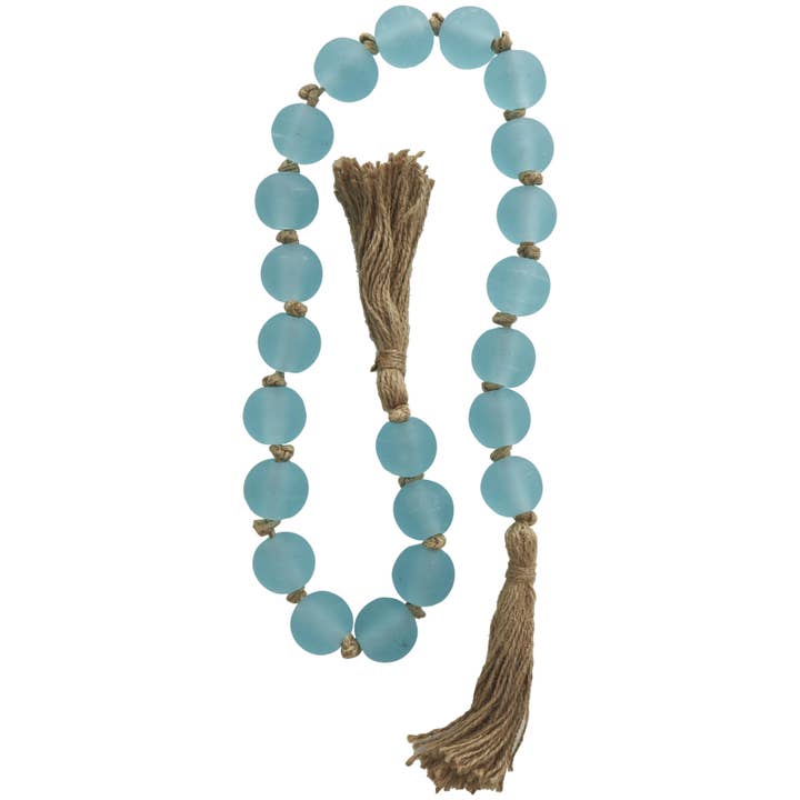 Import Corner - Wholesale Bunting/Garland - A-73580: GLASS BEADED GARLAND FROSTY SKY BLUE 45"L1