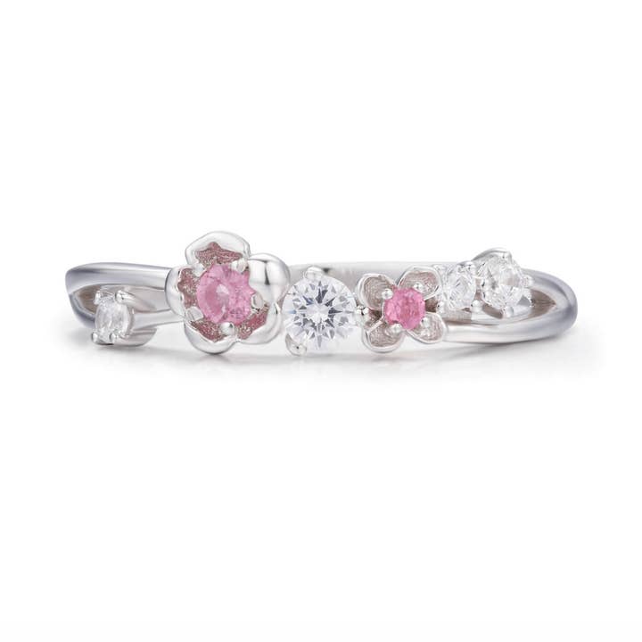 Bracelet en tourmaline rose Cherry Blossom en or blanc massif pour la vente par Azura Jewelry