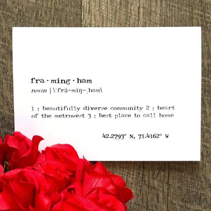 Custom town, city, or state definition greeting card for wholesale by Alison Rose Vintage