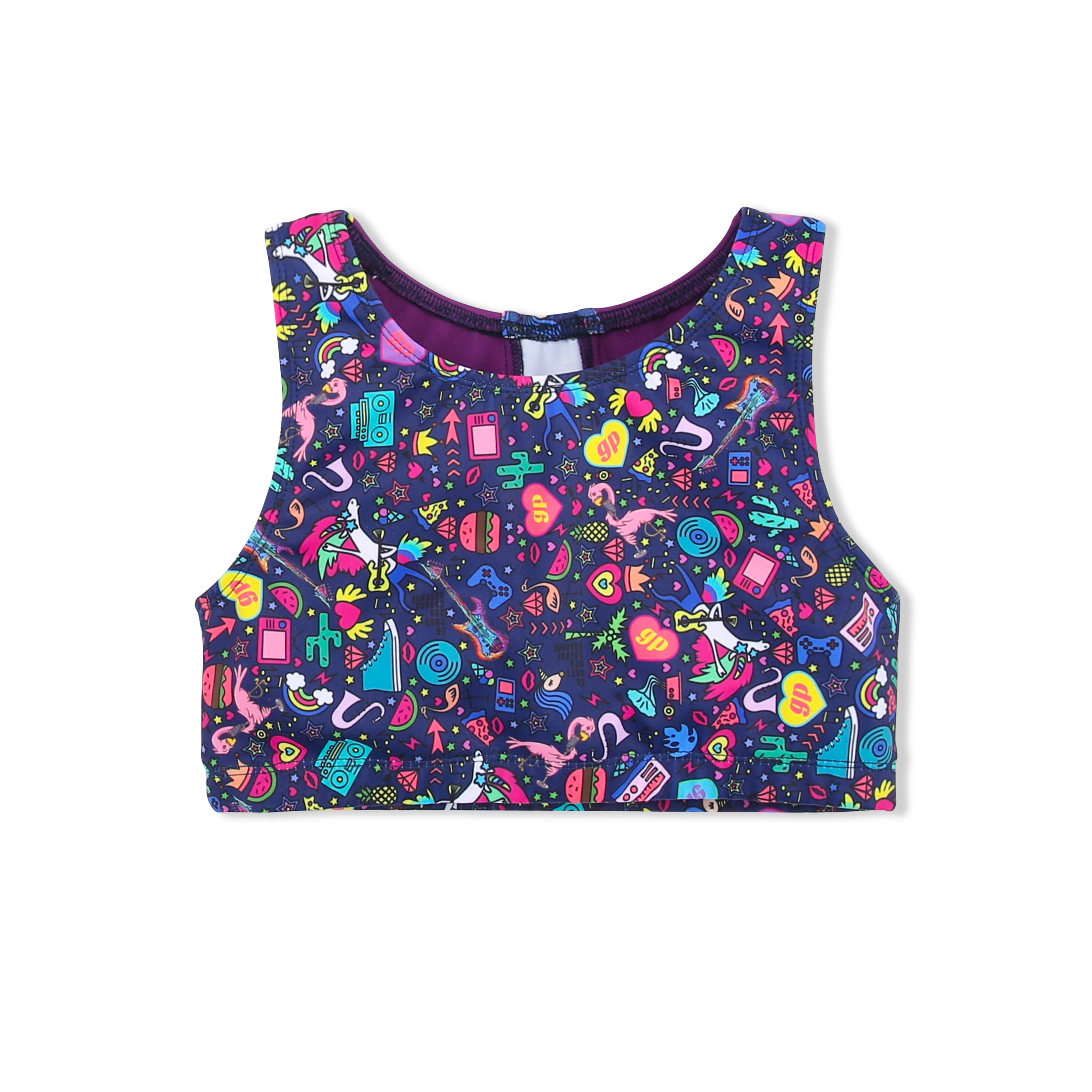 Girl Power Sport - Wholesale Sports Bra - Kids - Flamingo, unicorn jam sports bra top