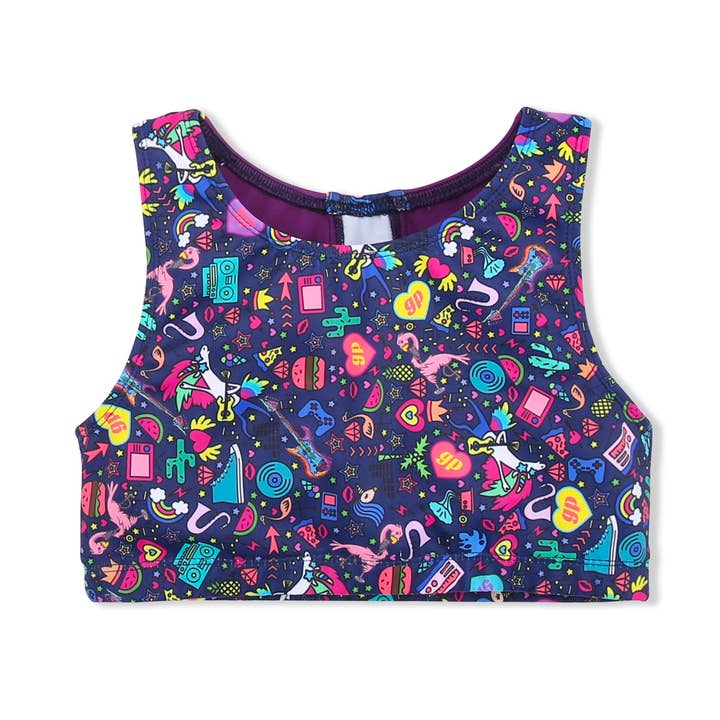 Flamingo, unicorn jam sports bra top for wholesale by Girl Power Sport