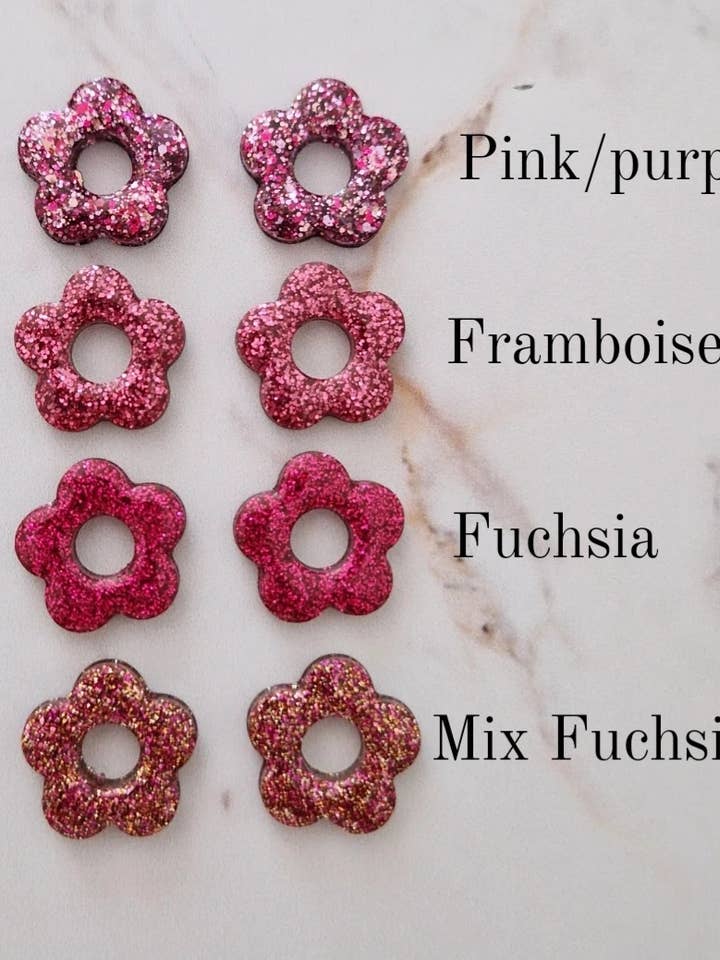 Pendientes de flores de acero inoxidable color dorado (color a elegir) para venta al por mayor de Les Noeuds de Maman