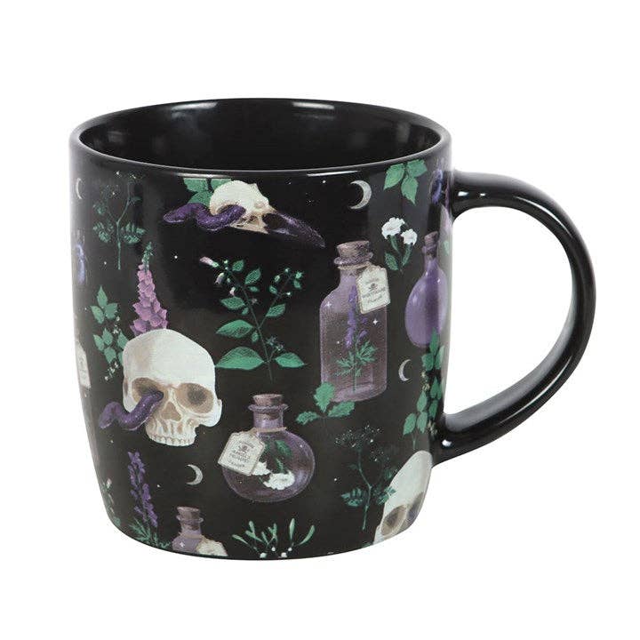Something Different Wholesale - Wholesale Coffee Mug - Venom & Vines Gothic Skull Print Mug3