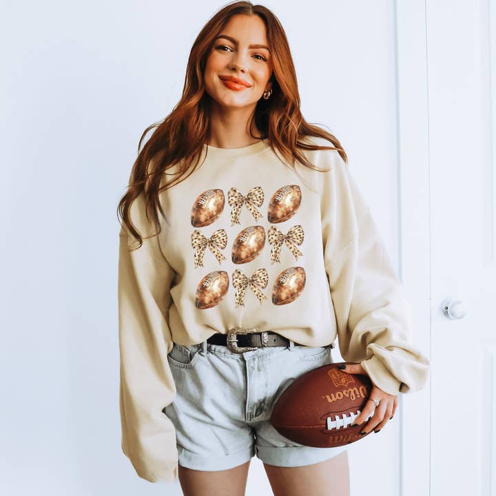 Coquette Football Chart Sweatshirt for wholesale by Olive And Ivory Wholesale