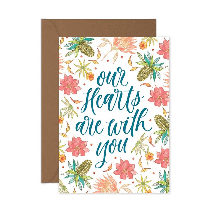 Onze harten zijn bij jou - Sympathy wenskaart voor wholesale door littlehoothoot