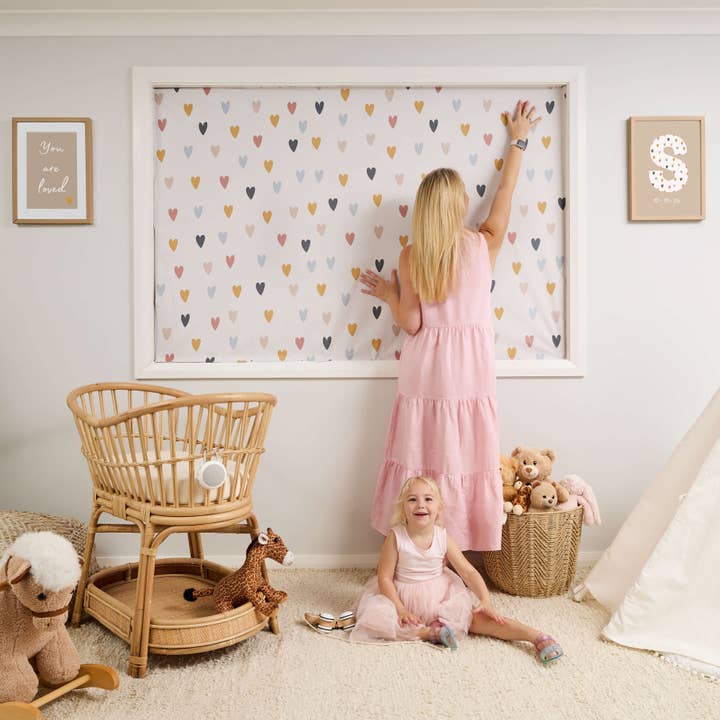 Porta Fox - Wholesale Curtain - Cut to Size Blackout Blind - Indie Love Hearts1