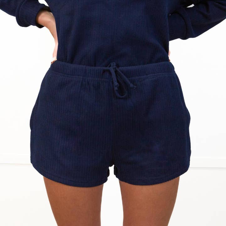 Lilabet Lounge Shorts Navy -Asst for wholesale by The Royal Standard