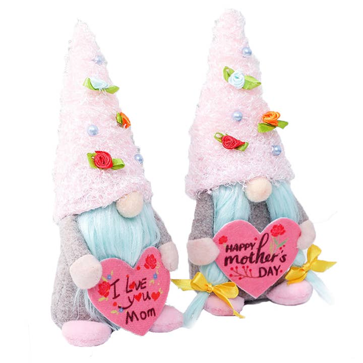 8" Mother's Day Gnomes, 2 asst. for wholesale by Santa’s Workshop Inc.
