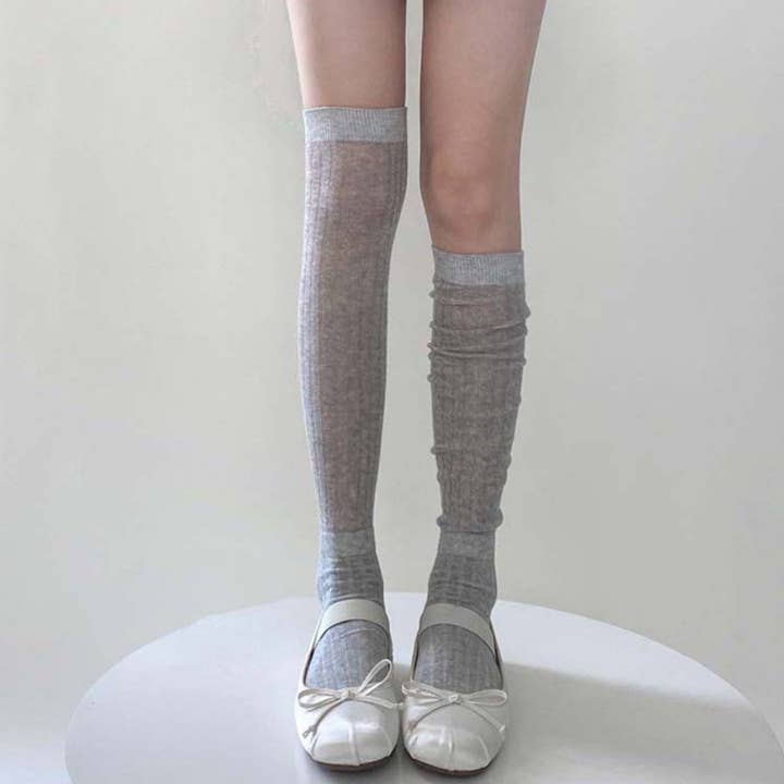 Meias Altas Caneladas - Coleção Ballet por atacado de LadyJuneAccessories