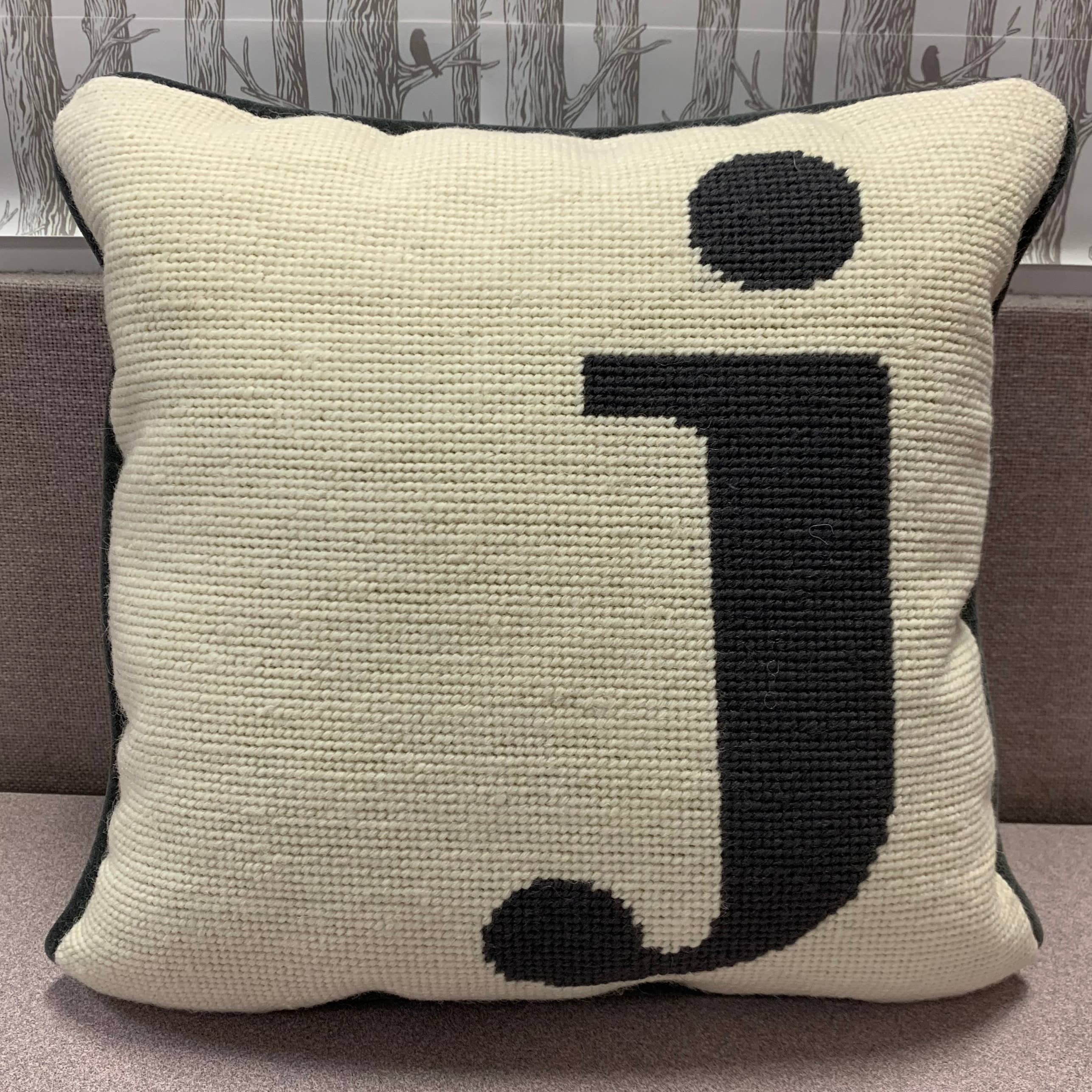 Peking Handicraft - Wholesale Throw/Decorative Pillow - Monogram Letters Needlepoint Pillow4