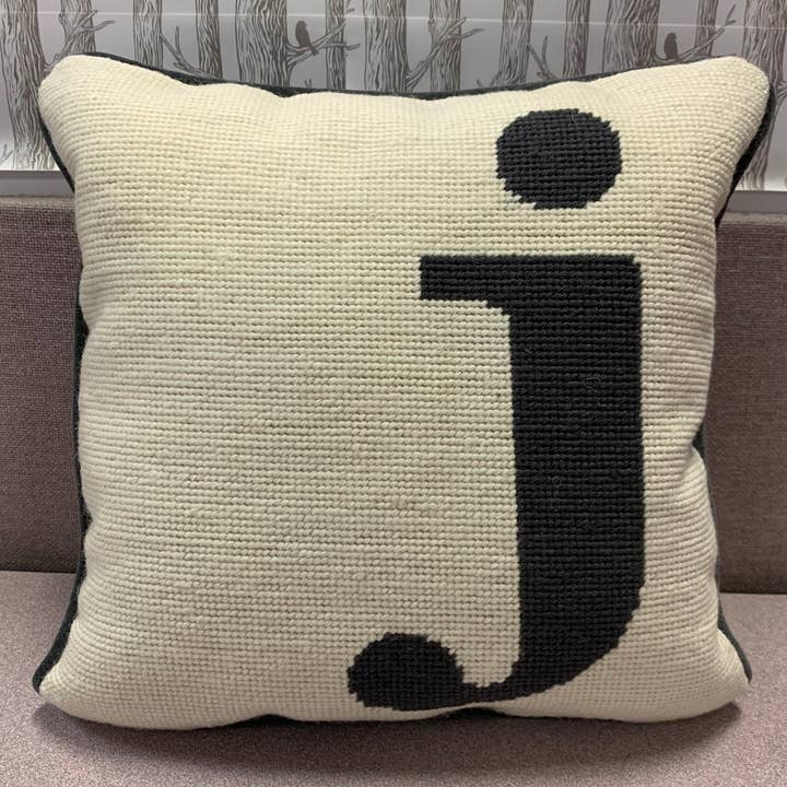 Peking Handicraft - Wholesale Throw/Decorative Pillow - Monogram Letters Needlepoint Pillow4