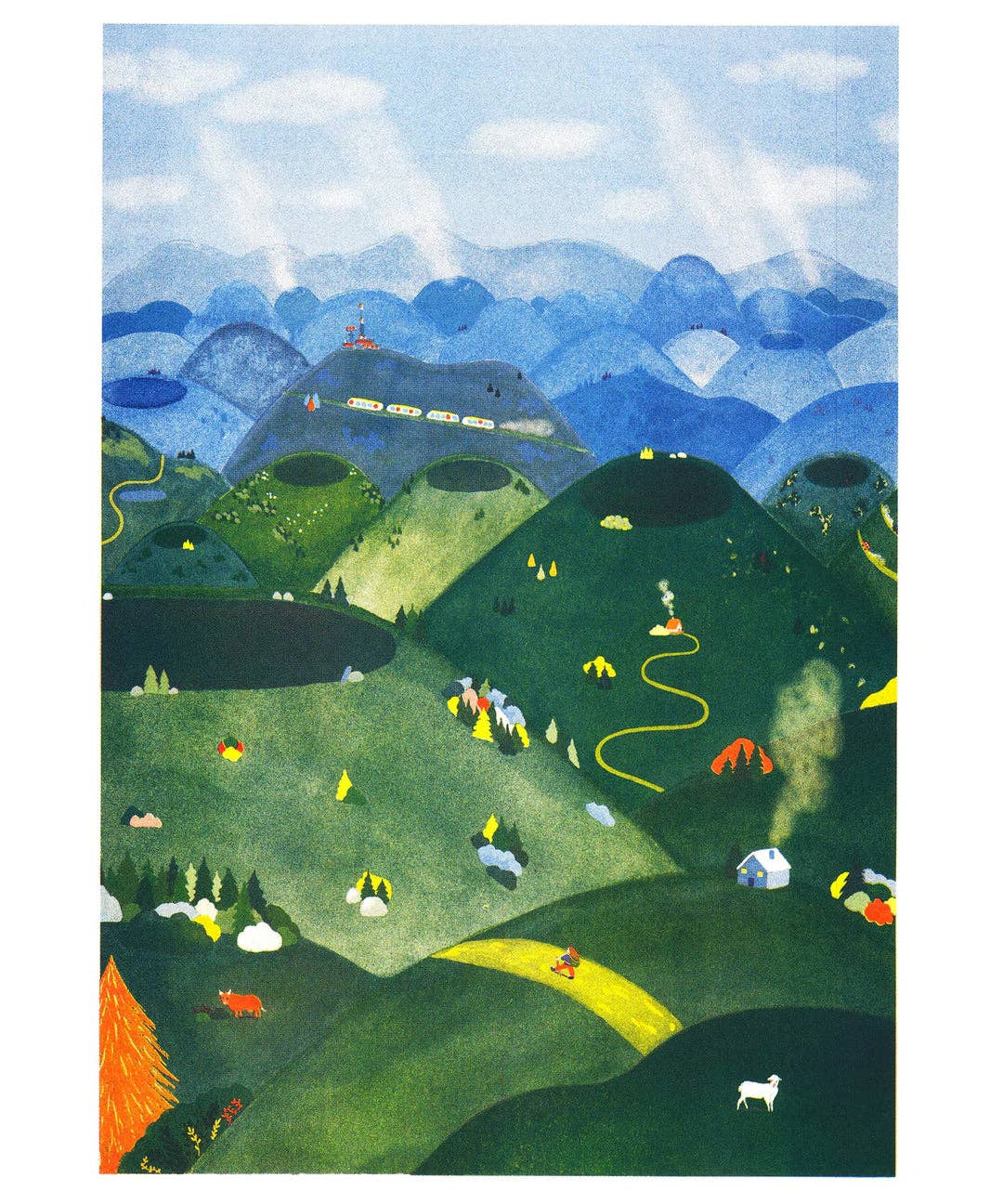 KIBLIND Atelier - Wholesale Poster - Poster A3 - Charline Collette - Chaîne des Puys2