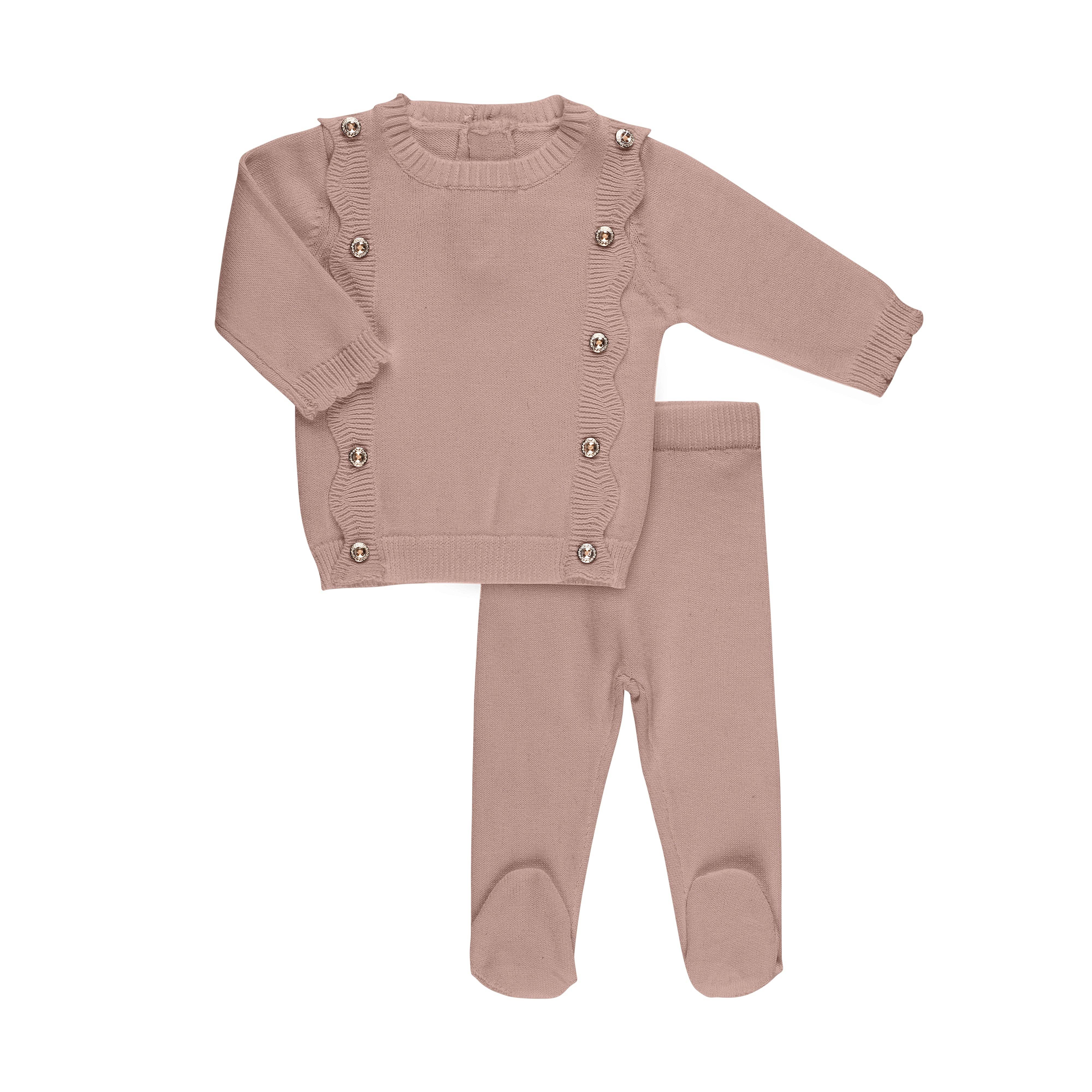 Tricot Bebe - Wholesale Clothing Set - Baby - Scalloped Knit 2 Piece Set1