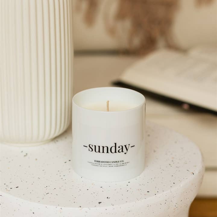 Vanilla Sugar & Cinnamon Soy Candle | Ceramic Jar + Box for wholesale by Terradomi Candle Co.