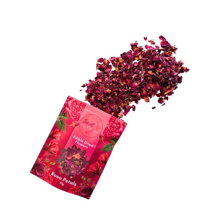 Secret kiwi kitchen - Wholesale Dried/Dehydrated Vegetables - Edible Dried Flowers - Red Rose Petals, Case x 10 units