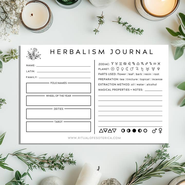 Herbalism Journal Sticky Notepad for wholesale by Ritual of Esoterica