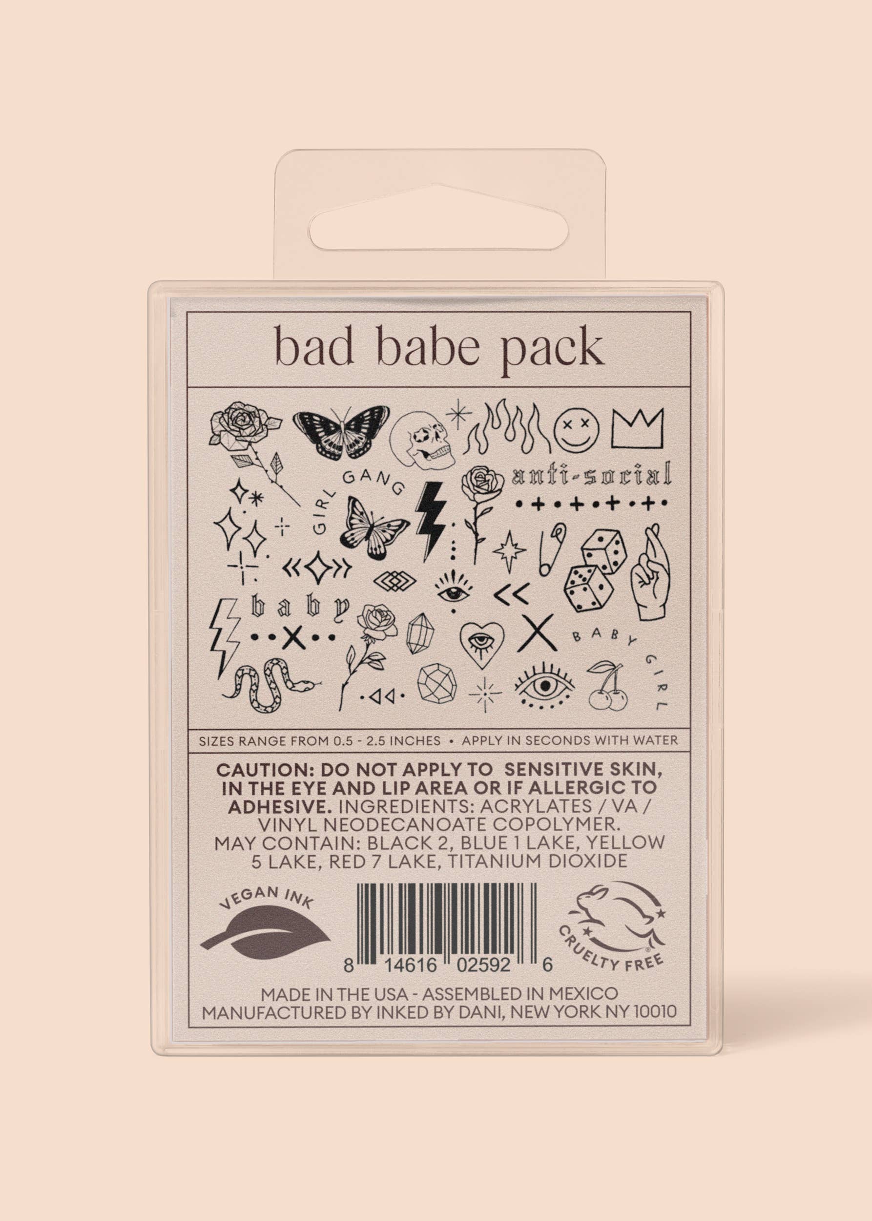 INKED by Dani - Wholesale Temporary Tattoo - Bad Babe Temporary Tattoo Pack13