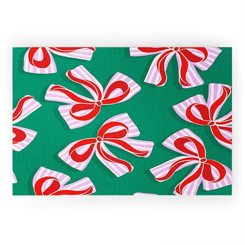 Deny Designs - Wholesale Door Mat - Dominique Vari Words Kitsch Christmas Ribbons Welcome Mat3