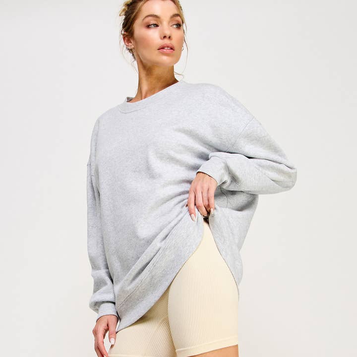 FREEZIA - Wholesale Sweatshirt - Women's - OVERSIZED CREWNECK SWEATSHIRT-FZ000123