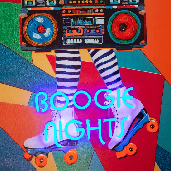 'Boogie Nights' Wall Artwork - LED Neon for wholesale by Locomocean Ltd