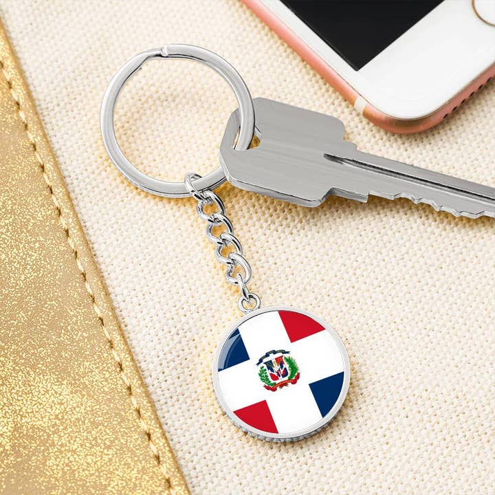 Unique Gifts Store - Wholesale Keychain - Unisex - Dominican Flag - Luxury Keychain