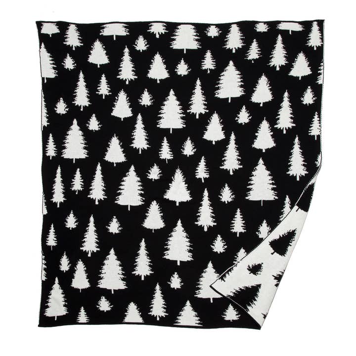 In2Green - Wholesale Throw Blanket - Fir Trees Reversible Throw Blanket