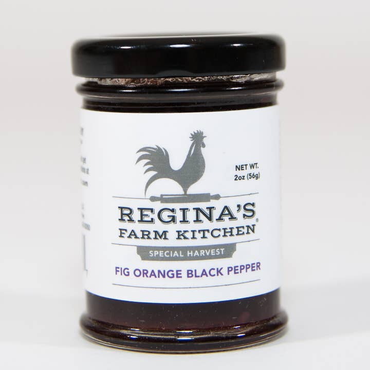 Fig Orange Black Pepper - 2 oz Jar for wholesale by Regina's Farm Kitchen, Artisan Fruit Spreads