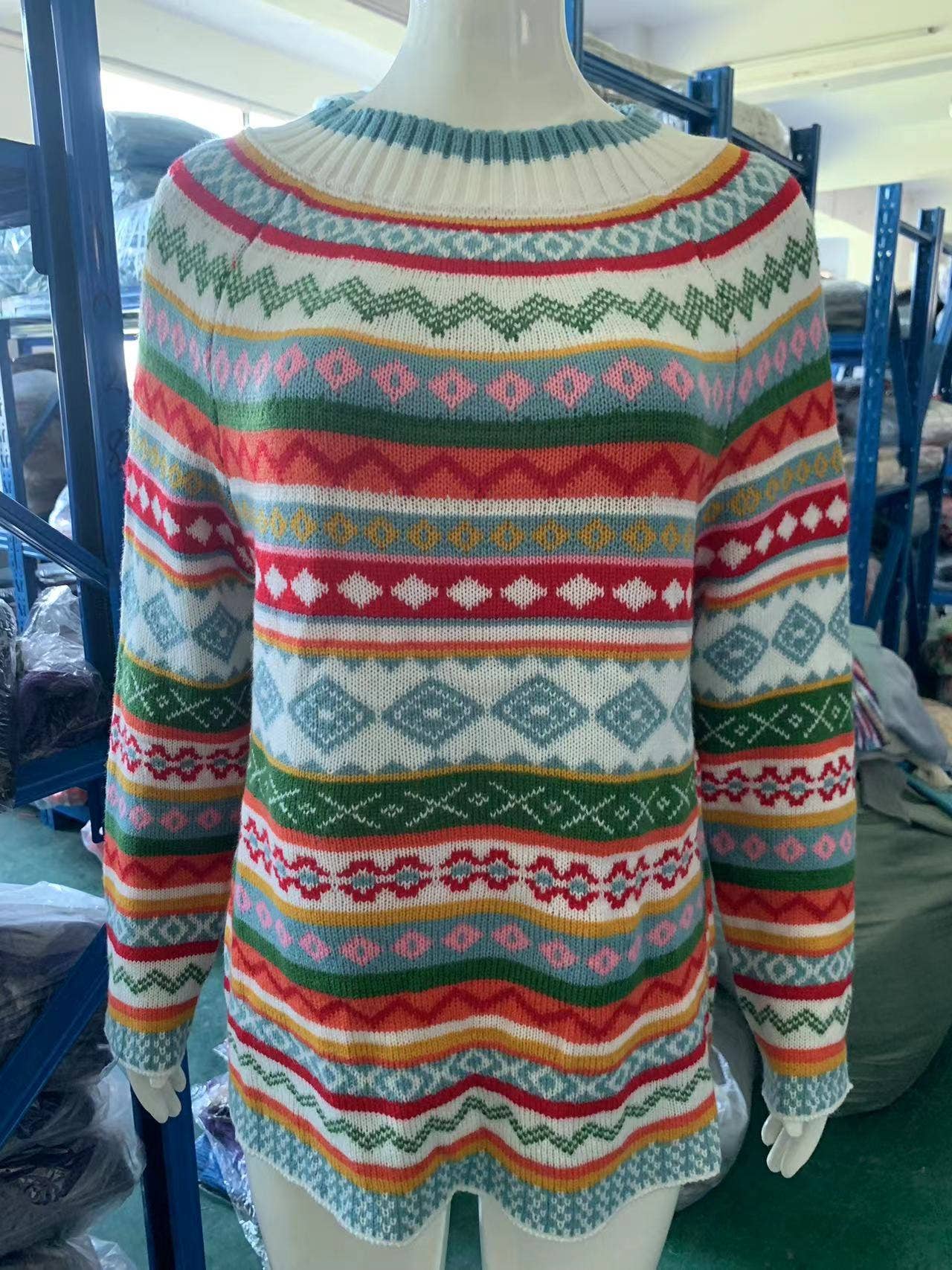 Rosa Clothing - Wholesale Knit Sweater - Women's - Cottagecore Vintage jacquard knit sweater jumper6